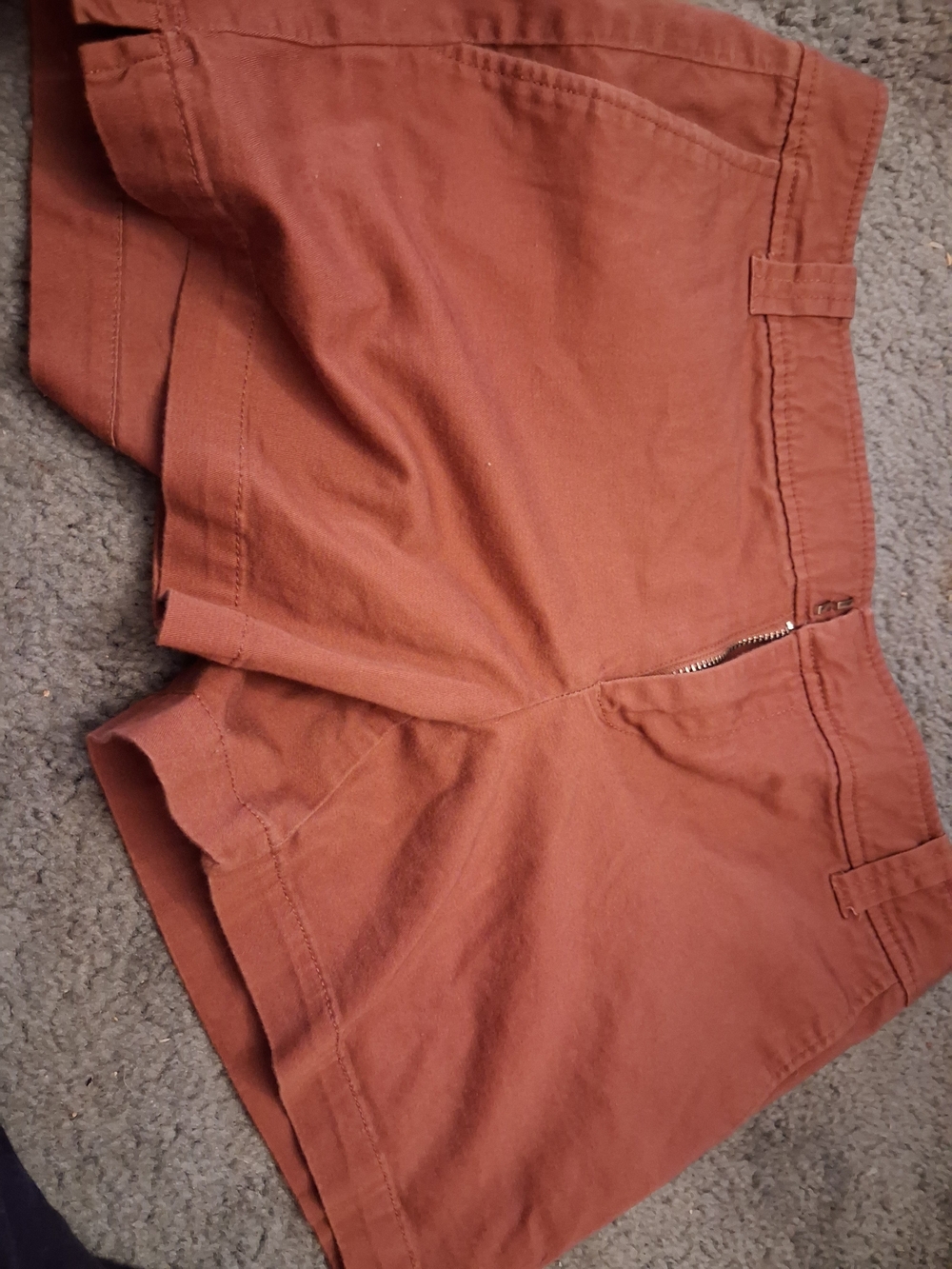 Women's Rust High-Rise Cotton Shorts